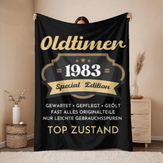 40th Birthday Vintage 1983 Throw Blankets