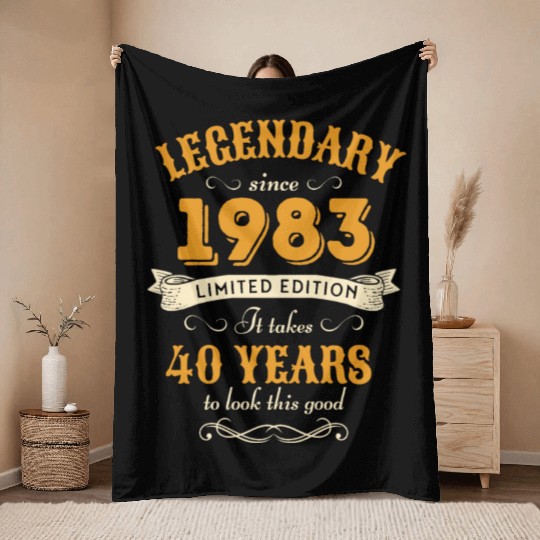40th Birthday Vintage 1983 Throw Blankets