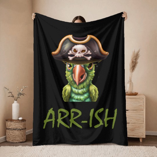 PIRATE PARROT, ARR-ISH Throw Blankets