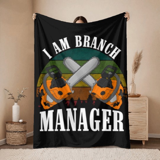 chainsaw Lumberjack Throw Blankets