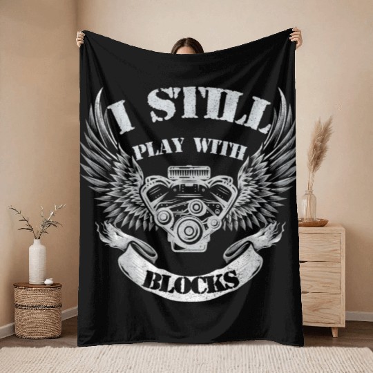 I Still Play With Blocks Throw Blankets