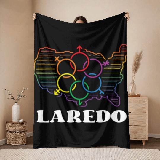 Laredo Pride Month Pride Flag LGBT Community LGBTQ Throw Blankets