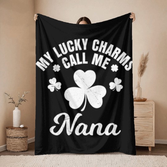 My lucky charms call me Nana Throw Blankets