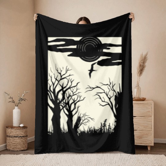 outdoor nature design, wilderness Throw Blankets