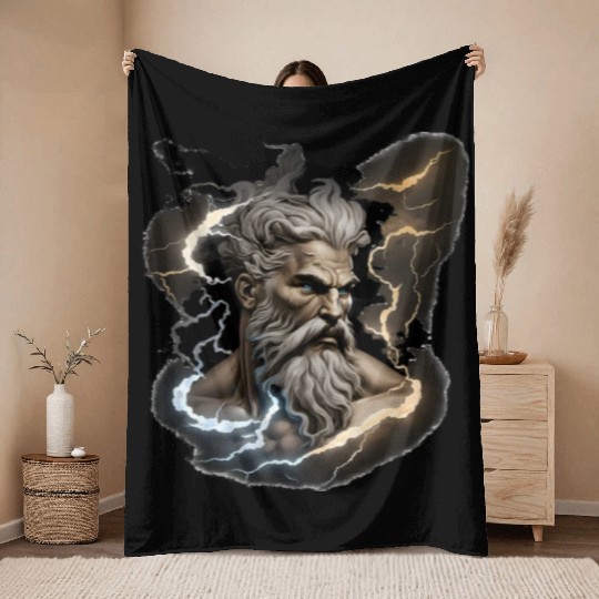 Zeus - A Colorful Tribute to the Greek God of Sky Throw Blankets