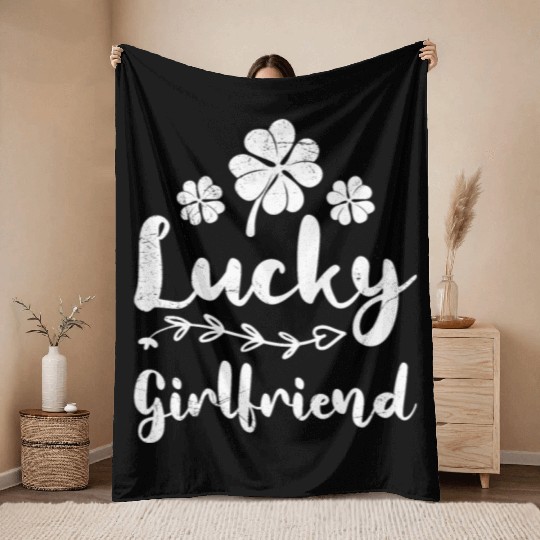 Lucky Girlfriend Ireland St Patrick's Day Throw Blankets