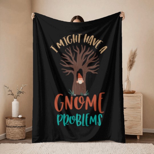Gnomes - Gnome Collecting - Gnome Collector Throw Blankets