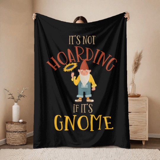 Gnomes - Gnome Collecting - Gnome Collector Throw Blankets