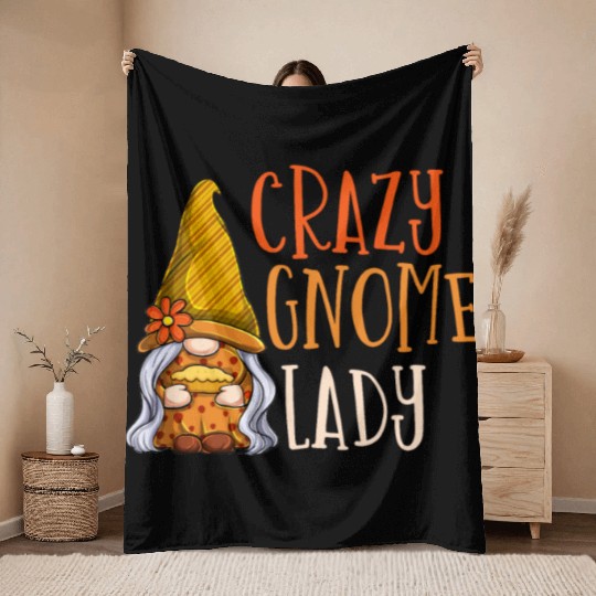 Gnomes - Gnome Collecting - Gnome Collector Throw Blankets