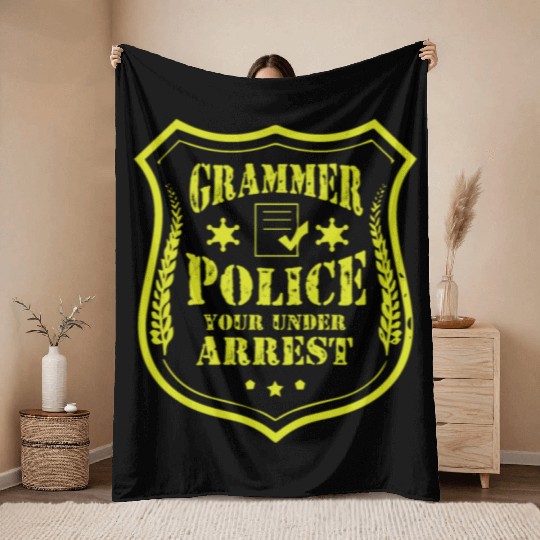 Grammer Police - English Teacher Throw Blankets