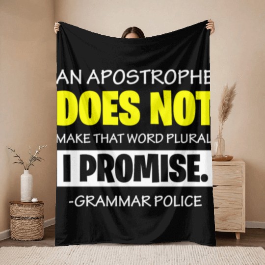 Grammer Police - English Teacher Throw Blankets
