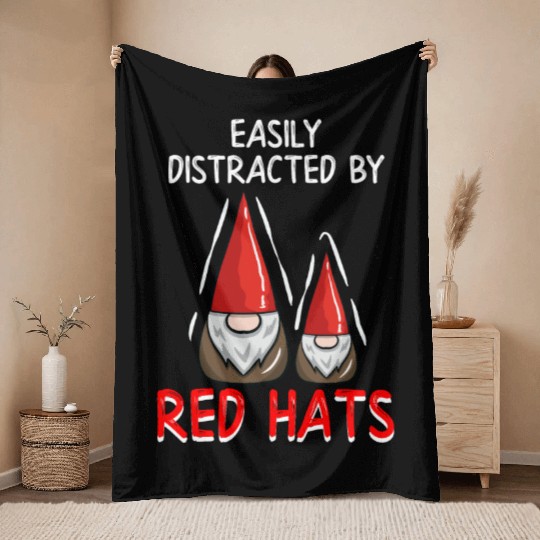 Gnomes - Gnome Collecting - Gnome Collector Throw Blankets
