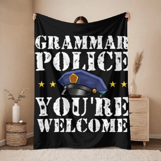 Grammer Police - English Teacher Throw Blankets