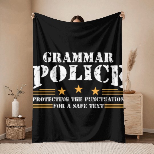 Grammer Police - English Teacher Throw Blankets