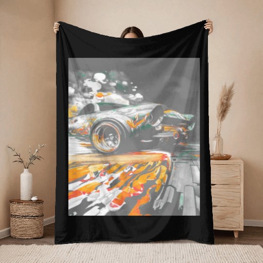 Car Muscle Car Vintage Retro classic car Throw Blankets
