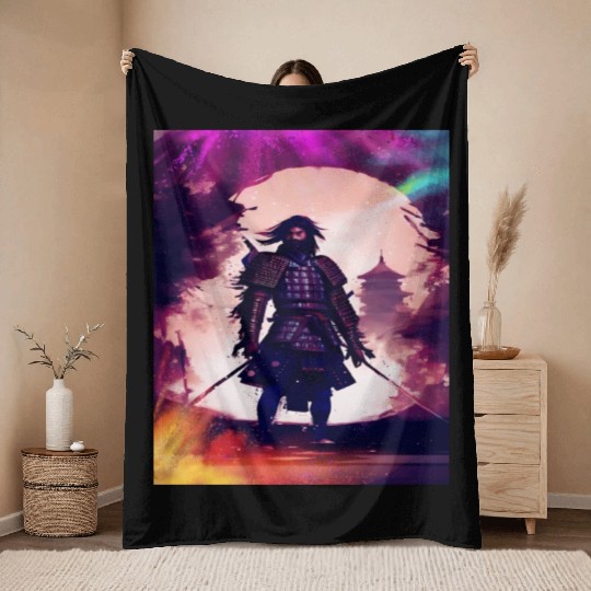 Samurai Japan Japanese Anime Katana Manga samurai Throw Blankets