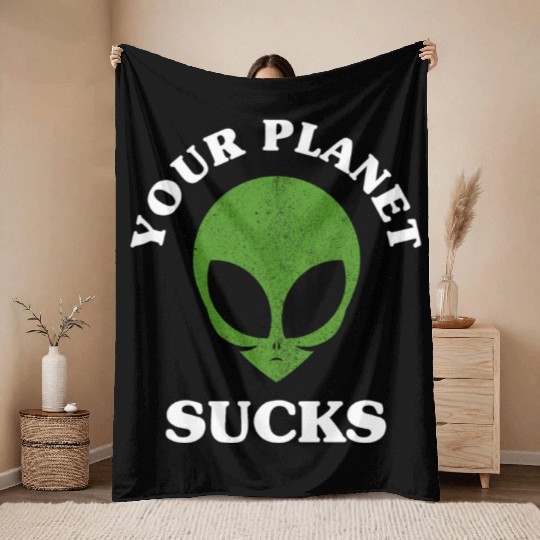 Alien, Aliens, UFO, UAP, Space Unknown Flight Throw Blankets
