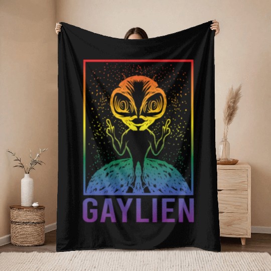 Gender Lesbian, Gay, Trans, Queer Rainbow Throw Blankets