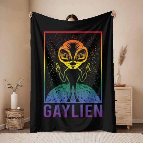 Gender Lesbian, Gay, Trans, Queer Rainbow Throw Blankets