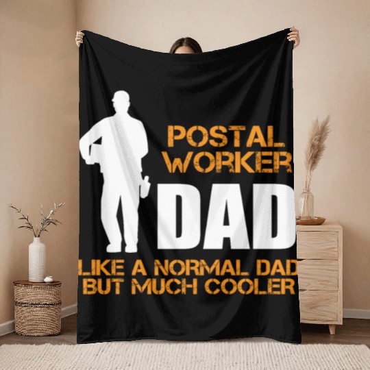 Postal Worker Dad Delivery Man Postman Gift Throw Blankets