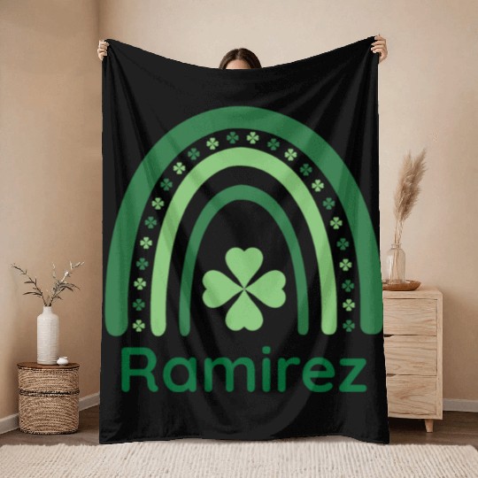 Ramirez Clover Charm Boho Rainbow Throw Blankets