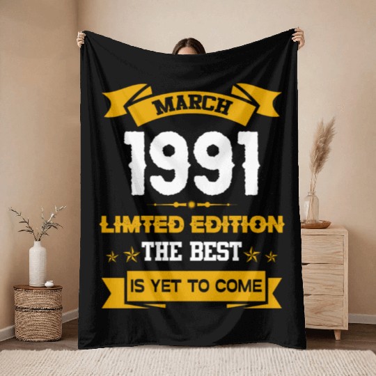 March 1991 Birthday Surprise Throw Blankets