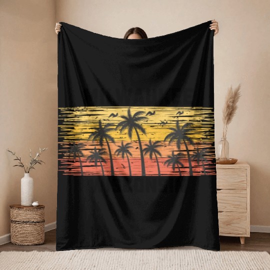 Milwaukee Wisconsin Summer Retro VIntage Vacation Throw Blankets