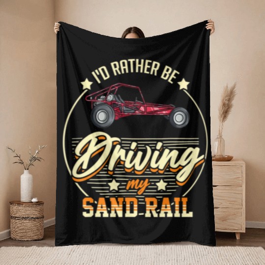 Duune Buuggy Sand Rail Car Racing Beach Desert Rc Dr Throw Blankets