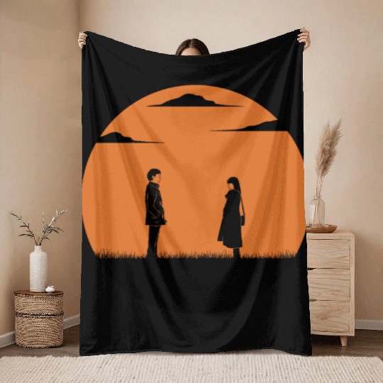 Love or parting in the full moon Throw Blankets