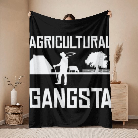 Agriculture Gangsta Gardening Farmer Planting Throw Blankets