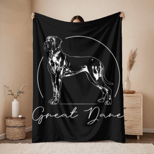 Great Dane portrait dog mom Throw Blankets