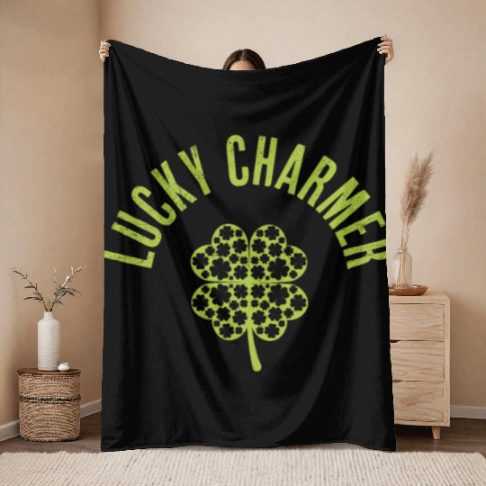 Lucky charm St Patrick's Day Ireland Throw Blankets