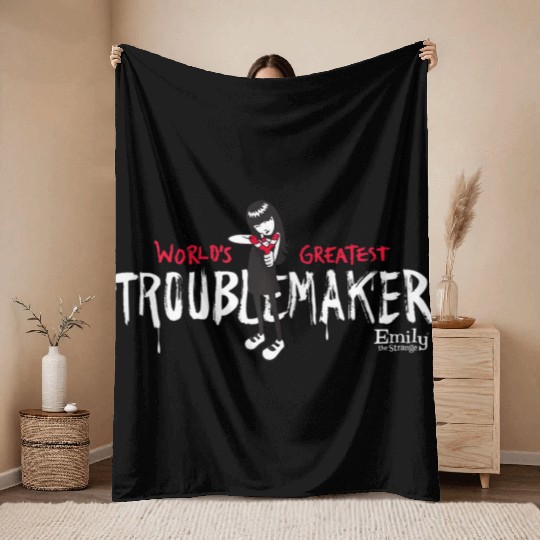 Emily The Strange World s Greatest Troker Throw Blankets