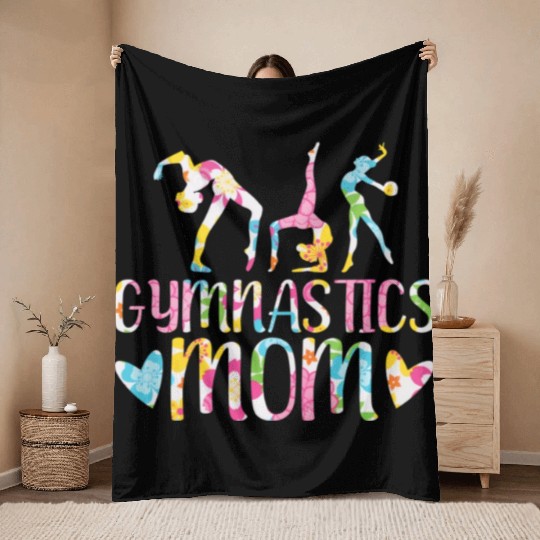 Gymnastics Mom Gymnast I Love Gymnastics Throw Blankets