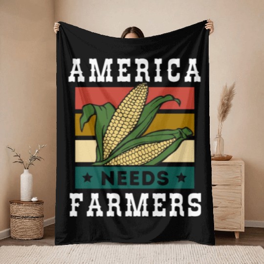 America Needs Farmers Throw Blankets