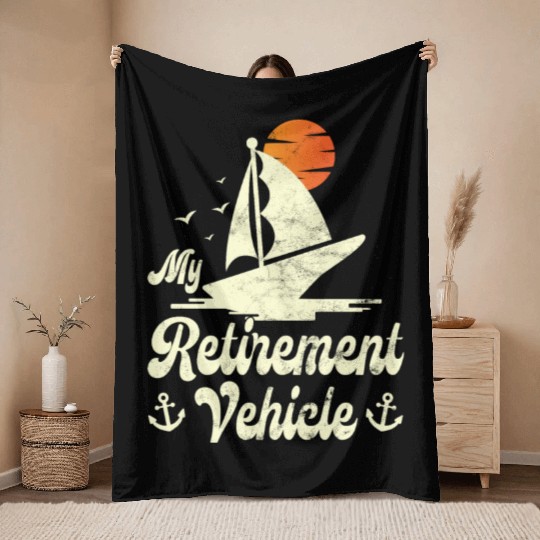 Retired Sailor Sailing Retirement Plan Throw Blankets