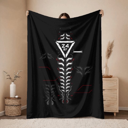 Cyber modern Throw Blankets