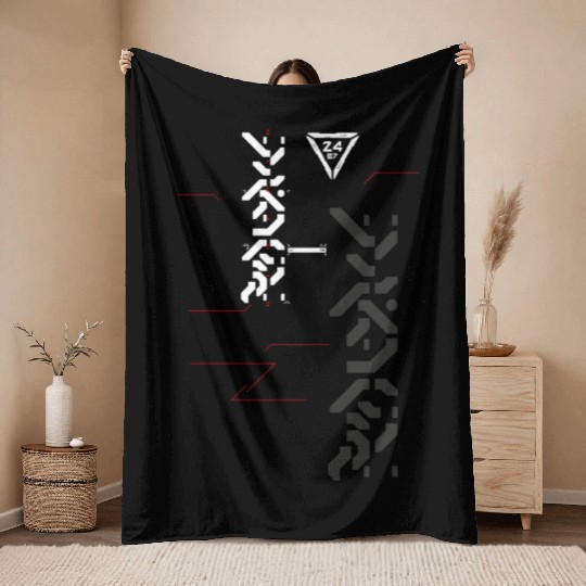 Cyber modern Throw Blankets