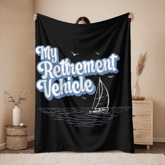 Retired Sailor Sailing Retirement Plan Throw Blankets