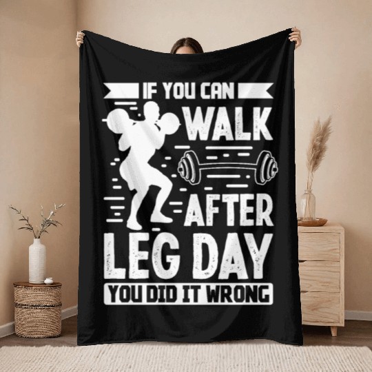 Strongman walk after leg day wrong bodybuilding Throw Blankets