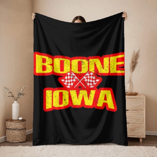 Boone Iowa IA Midwest Hobby Stock Modified Race Ca Throw Blankets