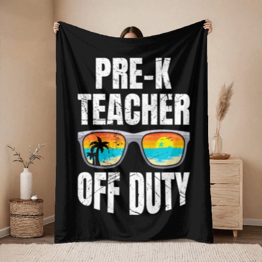 Preschool kindergarten educator off duty teacher Throw Blankets