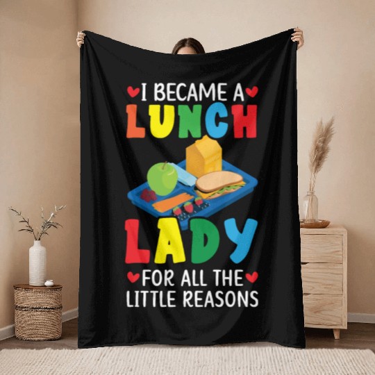 Lunch Boss Cafeteria Worker Lady Cook Lunch Lady Throw Blankets