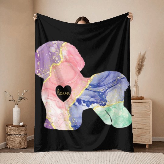 Bichon Frise Lover Bichon Frise Mom Throw Blankets