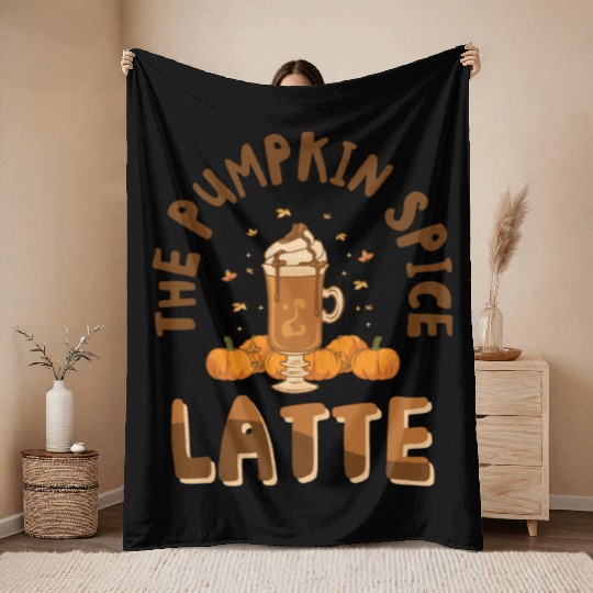 Pumpkin Spice Latte Halloween Coffee Lover Tarot Throw Blankets