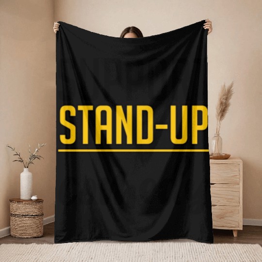 Support Stand Up Comedy 4 Throw Blankets