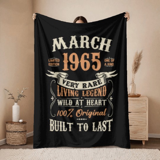 March 1965 Birthday Surprise Throw Blankets