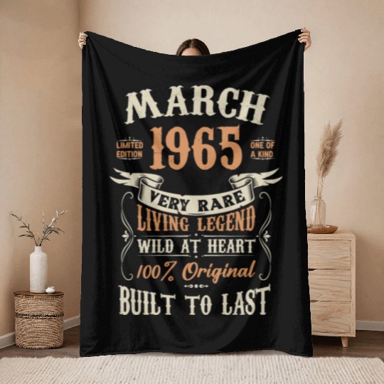 March 1965 Birthday Surprise Throw Blankets