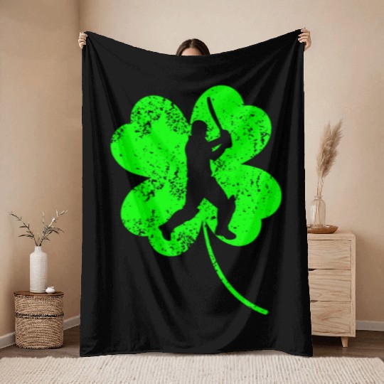 Cricket St. Patrick's day shamrock Throw Blankets