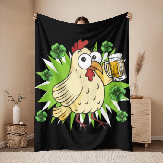 St Patricks Day ChickenSt. Patrick's Day Chicken Throw Blankets